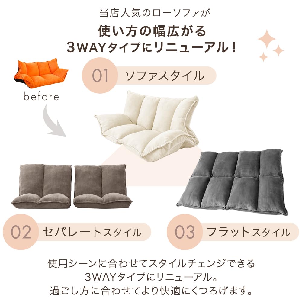 Amazon｜タンスのゲン ローソファー 2人掛け 分割OK リクライニング